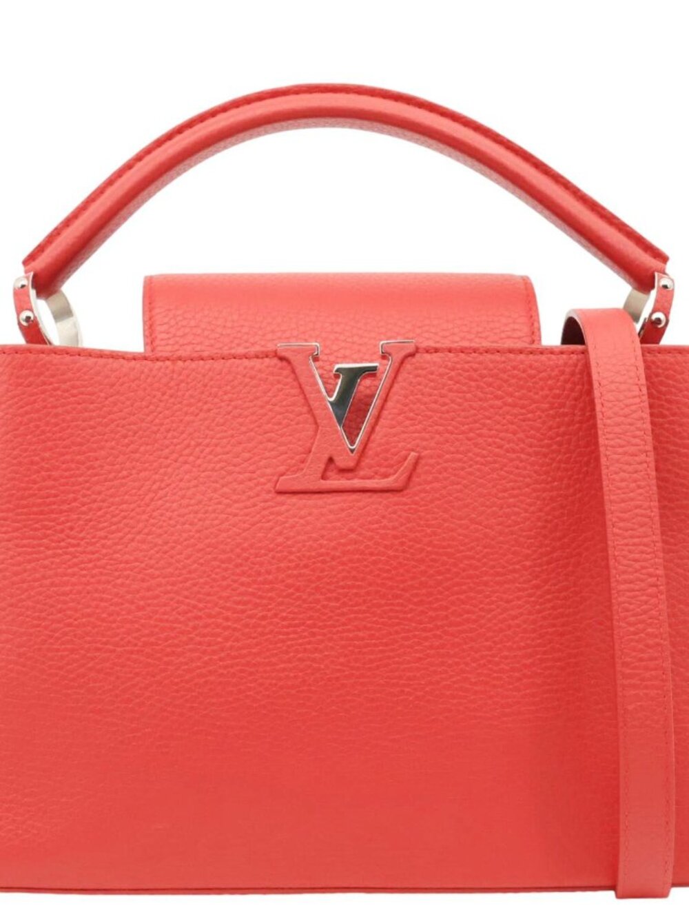 Louis Vuitton  Capucines PM Taurillon Leather Shoulder Bag Red